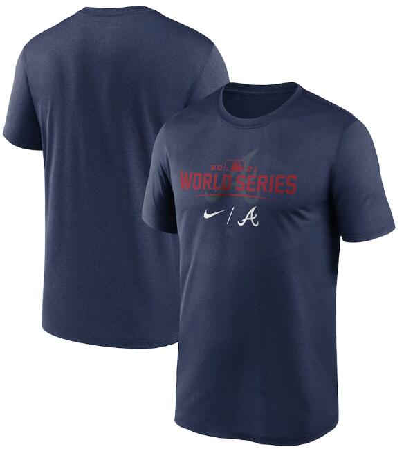 Men's Atlanta Braves 2021 Navy World Series Collection Dugout T-Shirt Men's Atlanta Braves 2021 Navy World Series Collection Dugout T-Shirt